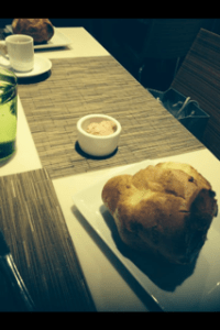 Pop Over with Strawberry Butter at NM Cafe'